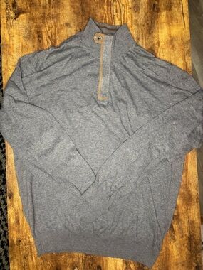 Massimo Dutti Charcoal Turtleneck Sweater with Button Accent. Cotton cashmere